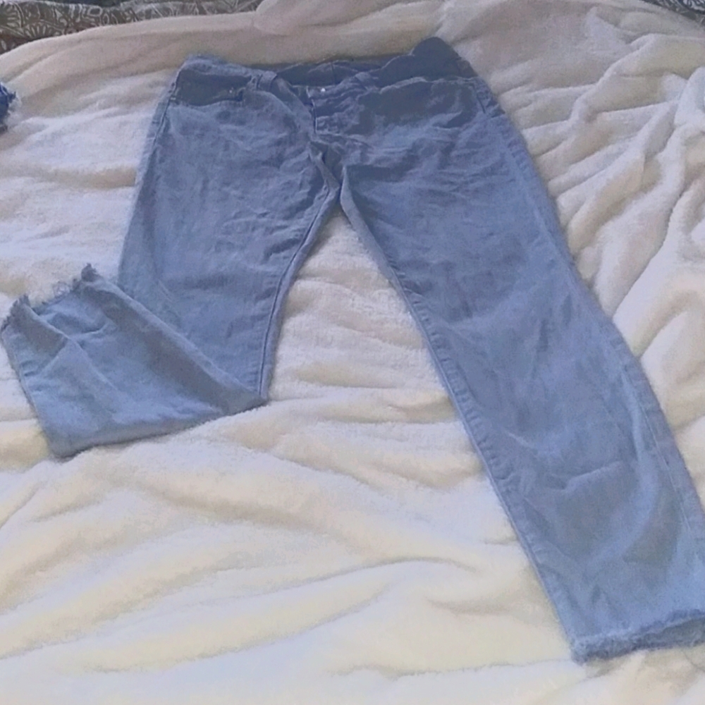 Blue jean skinny leg pants